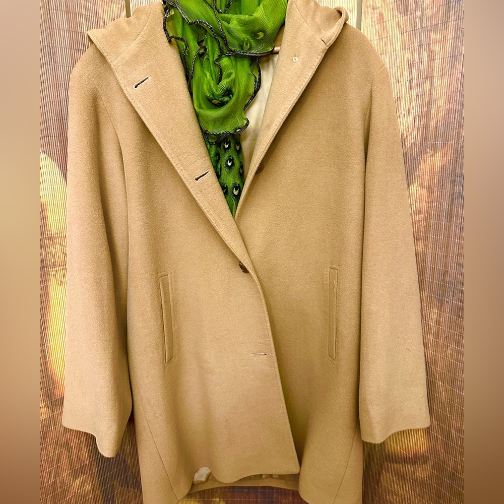 Jones New York Winter Coat W/ FREE SCARF - Camel color Size 14 - Picture 4 of 8